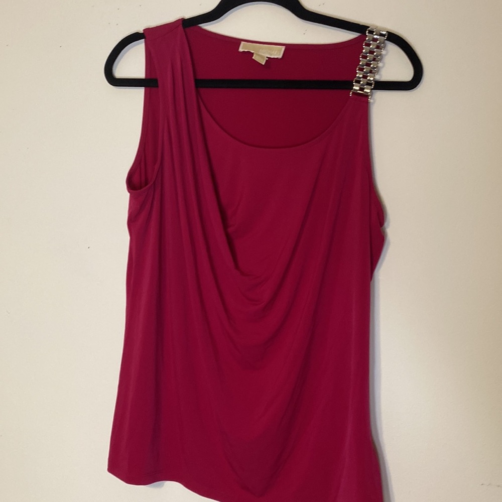 Michael Kors women’s tank sleeveless metal strap top shirt sz Large